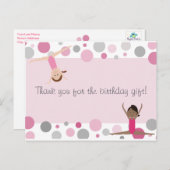 Gymnastik Party Vielen Dank in Pinks & Grau Postkarte (Vorne/Hinten)