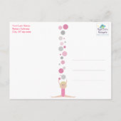 Gymnastik Party Vielen Dank in Pinks & Grau Postkarte (Rückseite)