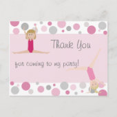 Gymnastik Party Vielen Dank in Pinks & Grau Postkarte (Vorderseite)