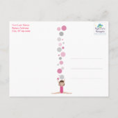 Gymnastik Party Vielen Dank in Pinks & Grau Postkarte (Rückseite)