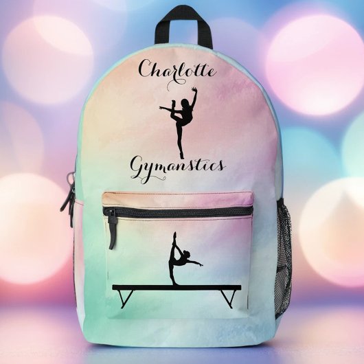 Gymnastik Pastel Lila Green Personalisiert Bedruckter Rucksack