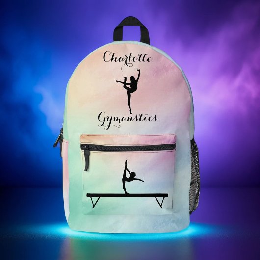 Gymnastik Pastel Lila Green Personalisiert Bedruckter Rucksack