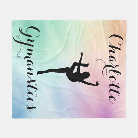 Gymnastik Pastel Lila Green Personalisiert Fleecedecke (Vorderseite (Horizontal))