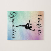 Gymnastik Pastel Lila Green Personalisiert Puzzle (Horizontal)