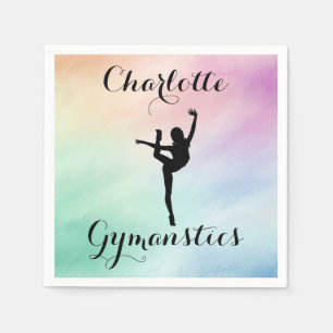 Gymnastik Pastel Lila Green Personalisiert Serviette