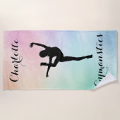 Gymnastik Pastel Lila Green Personalisiert Strandtuch (Vorderseite)