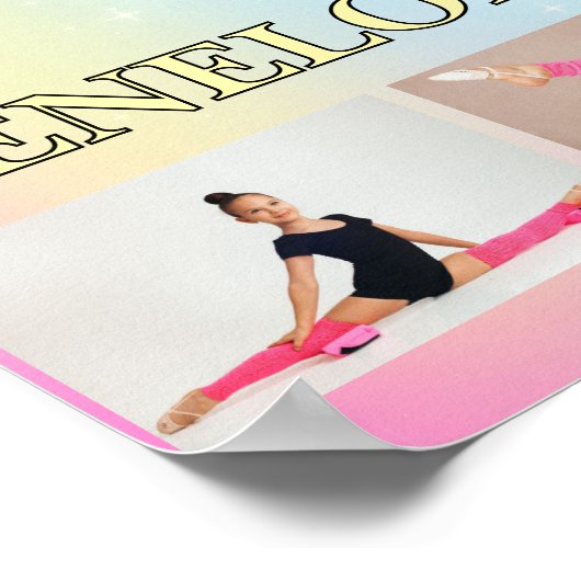 Gymnastik Pastel Rainbow Gradient 3 Foto Custom Poster (Ecke)