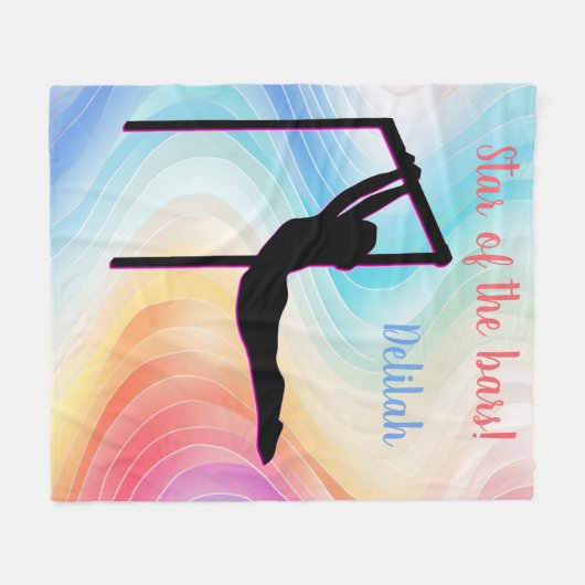 Gymnastik Pastel Star der Bars Personalisiert Fleecedecke (Vorderseite (Horizontal))