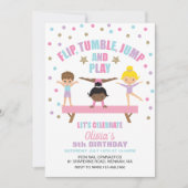 Gymnastik Pastell Geburtstag Einladung (Vorderseite)
