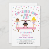 Gymnastik Pastell Geburtstag Einladung (Vorne/Hinten)