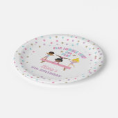 Gymnastik Pastell Geburtstag Pappteller (Schrägansicht)