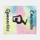 Gymnastik Pastell Pink Blau Gelb Personalisiert Fleecedecke (Vorderseite (Horizontal))