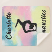 Gymnastik Pastell Pink Blau Gelb Personalisiert Sherpadecke (Vorderseite (Horizontal))