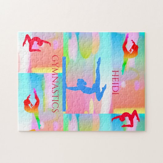 Gymnastik pastellfarbene Tarnpuzzle. Puzzle (Horizontal)