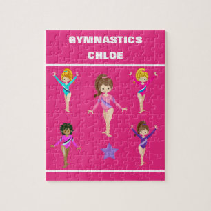 Gymnastik personalisiert Gymnastik Mädchen-Puzzle. Puzzle
