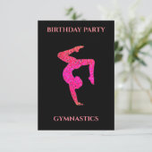 "GYMNASTIK" PERSONALISIERTE GEBURTSTAGLICHE EINLAD (Stehend Vorderseite)
