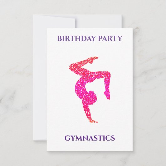 "GYMNASTIK" PERSONALISIERTE GEBURTSTAGLICHE EINLAD (Vorderseite)