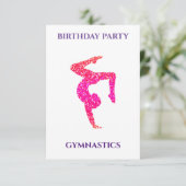 "GYMNASTIK" PERSONALISIERTE GEBURTSTAGLICHE EINLAD (Stehend Vorderseite)
