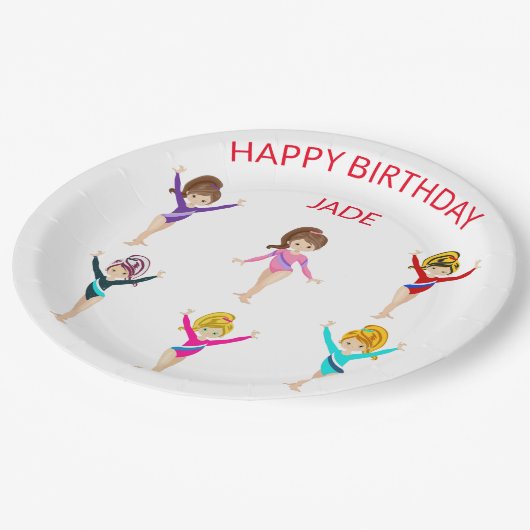 Gymnastik personalisierter BIRTHDAY PAPER TELLER (Schrägansicht)