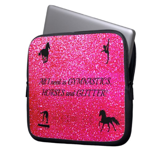 Gymnastik Pferde Glitzer Elektronik Tasche (Vorderseite Links)