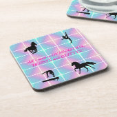 Gymnastik, Pferde & Glitzer Untersetzer aus hartem (Linke Seite)