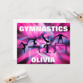 Gymnastik Pink & Lila Swirt Karte (Vorderseite/Rückseite Beispiel)