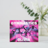 Gymnastik Pink & Lila Swirt Postkarte (Stehend Vorderseite)