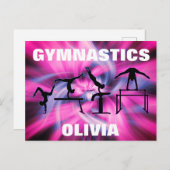 Gymnastik Pink & Lila Swirt Postkarte (Vorne/Hinten)