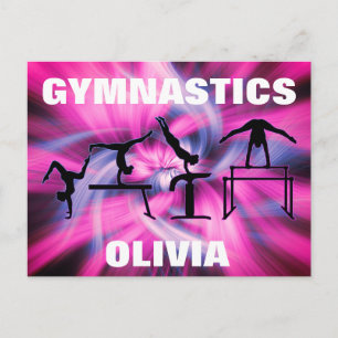 Gymnastik Pink & Lila Swirt Postkarte