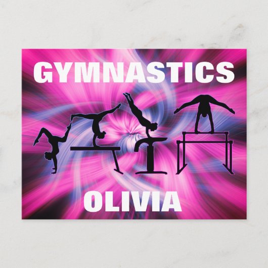 Gymnastik Pink & Lila Swirt Postkarte (Vorderseite)