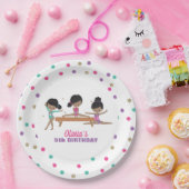 Gymnastik Pink Lila Türkis Girl Birthday Pap Pappteller (Party)