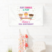 Gymnastik Pink Lila Türkis Girl Geburtstag Banner (Insitu)