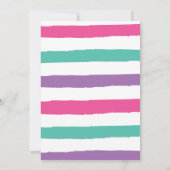 Gymnastik Pink Lila Türkis Girl Geburtstag Einladung (Rückseite)