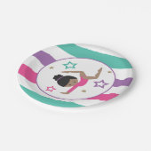 Gymnastik Pink Lila Türkis Girl Geburtstag Pappteller (Schrägansicht)