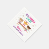 Gymnastik Pink Lila Türkis Girl Geburtstag Serviette (Ecke)