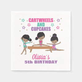 Gymnastik Pink Lila Türkis Girl Geburtstagsgeschen Serviette