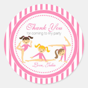Gymnastik Pink Party Stickers