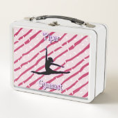 Gymnastik Pink White Peppermint Candy Sprinkle Metall Brotdose (Vorderseite)