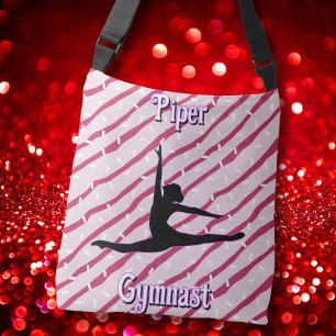 Gymnastik Pink White Peppermint Candy Sprinkle Tragetaschen Mit Langen Trägern