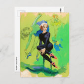 Gymnastik PinUp Postkarte (Vorne/Hinten)