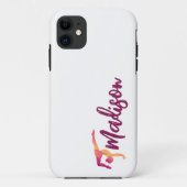 Gymnastik Pose | Monogram Name Script Case-Mate iPhone Hülle (Rückseite)