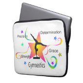 Gymnastik - Präzisionsstärke Entschlossenheit Grau Laptopschutzhülle (Vorderseite Links)