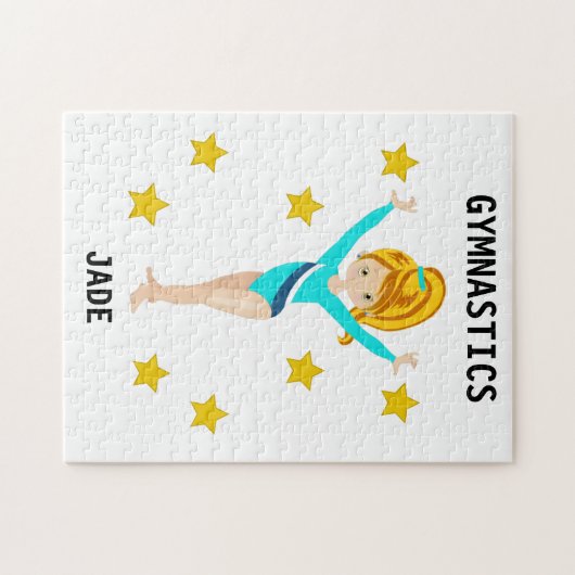 GYMNASTIK PUZZLE FÜR MÄDCHEN PERSONALISIERT. (Horizontal)
