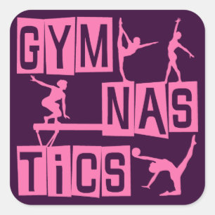 Gymnastik Quadratischer Aufkleber