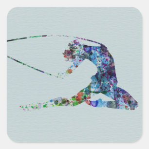 Gymnastik Quadratischer Aufkleber