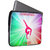 Gymnastik Rainbow Burg mit Girl Handstand Pose Laptopschutzhülle (Vorne Rechts)