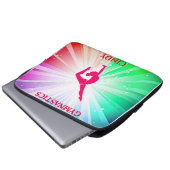 Gymnastik Rainbow Burg mit Girl Handstand Pose Laptopschutzhülle (Vorne Knopf)
