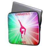 Gymnastik Rainbow Burg mit Girl Handstand Pose Laptopschutzhülle (Vorderseite Links)