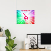 Gymnastik Rainbow Burg mit Girl Handstand Pose Poster (Heimbüro)