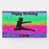Gymnastik Rainbow Sparkle Birthday Banner (Horizontal)
